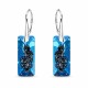 Серебряные серьги «Растущий Кристалл II (Bermuda Blue)» с кристаллами Сваровски®