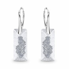 Серебряные серьги 925 пробы «Растущий Кристалл II» с кристаллами Swarovski®