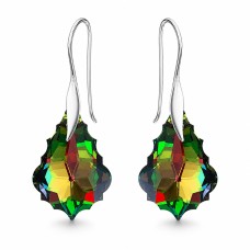 Sidabriniai auskarai moterims DiamondSky „Baroque IV (Vitrail Medium)„ su Swarovski kristalais