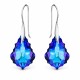 925 Sterling Silver Earrings “Baroque IV (Heliotrope)” embellished with Crystals by Swarovski®