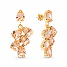 Earrings “Amber II (Light Peach)” with Preciosa® crystals