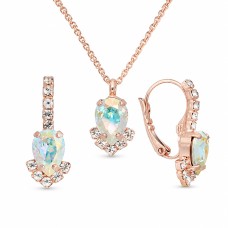 Papuošalų rinkinys moterims „Leonora II (Aurora Borealis)“ su Preciosa® kristalais