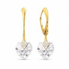 Sidabriniai auskarai „Cute Valentine“ su Swarovski® kristalais