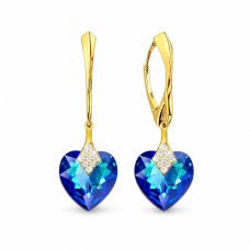Sidabriniai auskarai „Cute Valentine (Bermuda Blue)“ su Swarovski® kristalais