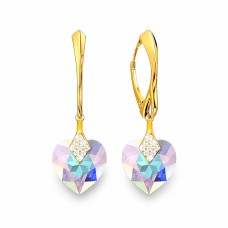 Sidabriniai auskarai „Cute Valentine (Aurora Borealis)“ su Swarovski® kristalais