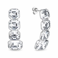 Sidabriniai auskarai moterims DiamondSky „Imperial“ su Swarovski kristalais
