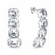 Sidabriniai auskarai moterims DiamondSky „Imperial“ su Swarovski kristalais