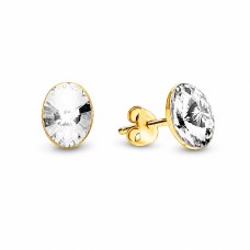 Sidabriniai auskarai moterims DiamondSky „Clarice V“ su Swarovski kristalais