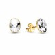 Sidabriniai auskarai moterims DiamondSky „Clarice V“ su Swarovski kristalais