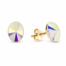 Sidabriniai auskarai „Clarice V (Aurora Borealis)“ su Swarovski® kristalais