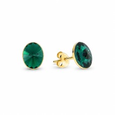 Серебряные серьги «Кларис V (Emerald)» с кристаллами Сваровски®