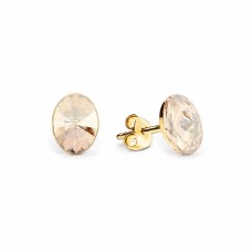 Sidabriniai auskarai moterims DiamondSky „Clarice V (Golden Shadow)“ su Swarovski kristalais