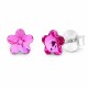 925 Sterling Silver Earrings “Sunny Flower (Fuchsia)” dazzling with Crystals by Swarovski®