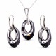 925 Sterling Silver Jewelry Set “Helios” (Silver Night) embellished with Crystals by Swarovski®