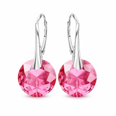 Серебряные серьги 925 пробы «Марианна (Rose)» с кристаллами Swarovski®