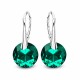 925 Sterling Silver Earrings “Marianne” (Emerald) Adorned with Crystals by Swarovski®