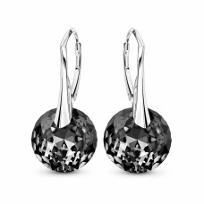 Серебряные серьги 925 пробы «Марианна (Silver Night)» с кристаллами Swarovski®