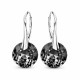 Серебряные серьги 925 пробы «Марианна (Silver Night)» с кристаллами Swarovski®