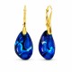 925 Sterling Silver Earrings “Radiolarian” (Bermuda Blue) Embellished with Crystals by Swarovski®