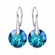 Серебряные серьги 925 пробы «Марианна (Bermuda Blue)» с кристаллами Swarovski®
