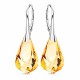 Серебряные серьги 925 пробы «Спираль (Golden Shadow)» с кристаллами Swarovski®