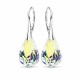 Серебряные серьги 925 пробы «Спираль (Aurora Borealis)» с кристаллами Swarovski®