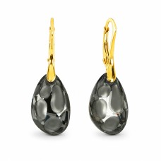 Серебряные серьги 925 пробы «Радиолярия (Silver NIght)» с кристаллами Swarovski®