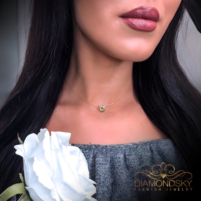 Nematomas sidabrinis pakabukas „Invisible (Golden Shadow)“ su Swarovski® kristalu