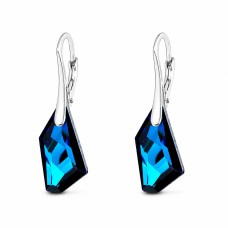 Серебряные серьги 925 пробы «Гиперборея (Bermuda Blue)» с кристаллами Swarovski®