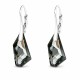 Серебряные серьги 925 пробы «Гиперборея (Silver Night)» с кристаллами Swarovski®