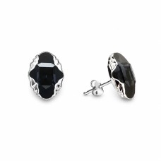 Sidabriniai auskarai „Delia (Graphite Lite Chrome)“ su Swarovski® kristalais