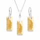 Sidabrinis papuošalų rinkinys moterims DiamondSky „Growing Crystal II (Golden Shadow)“ su Swarovski kristalais