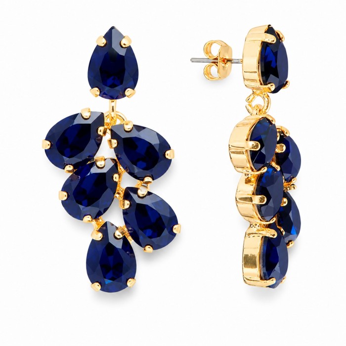 Papuošalų rinkinys moterims „Amber II (Dark Indigo)“ su Preciosa® kristalais