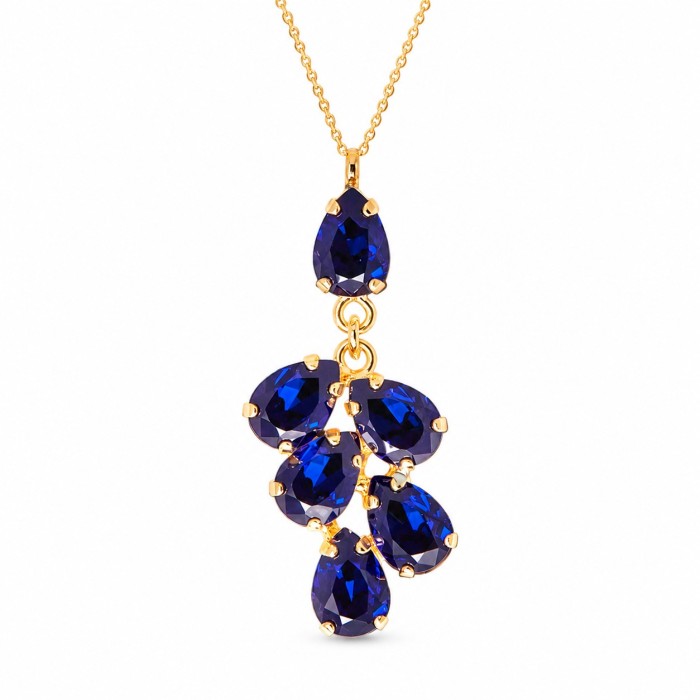 Papuošalų rinkinys moterims „Amber II (Dark Indigo)“ su Preciosa® kristalais