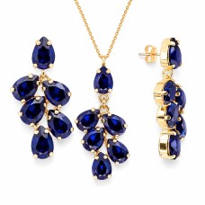Papuošalų rinkinys moterims „Amber II (Dark Indigo)“ su Preciosa® kristalais