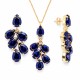Papuošalų rinkinys moterims „Amber II (Dark Indigo)“ su Preciosa® kristalais