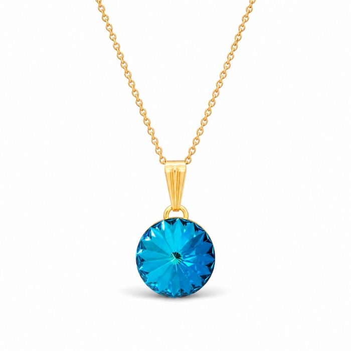 Papuošalų rinkinys moterims DiamondSky Clarice II (Bermuda Blue) su Swarovski kristalais