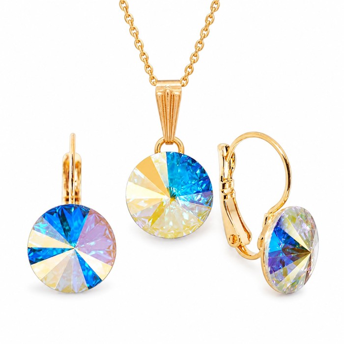 Papuošalų rinkinys moterims DiamondSky Clarice II (Crystal AB) su Swarovski kristalais