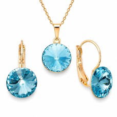 Papuošalų rinkinys moterims „Clarice II (Aquamarine Blue)“ su Swarovski® kristalais