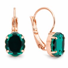 Серьги «Зеркало Барокко (Emerald)» с кристаллами Сваровски®