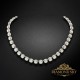 Kaklo papuošalas moterims DiamondSky „Classic (White Opal)“ su Swarovski kristalais
