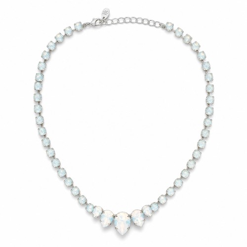 Wedding Necklace “Leonora” (White Opal) embellished with Crystals by Swarovski®