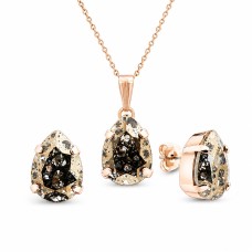 Papuošalų rinkinys moterims „Venus II (Gold Patina)“ su Swarovski® kristalais