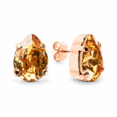 Серьги «Венус II (Golden Shadow)» с кристаллами Сваровски®