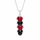 Серебряный кулон 925 пробы «Фламенко (Scarlet / Jet)» с кристаллами Swarovski®