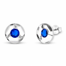 Sidabriniai auskarai „Astra (Capri Blue)“ su Swarovski® kristalais
