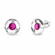 925 Sterling Silver Earrings “Astra (Fuchsia)” created with Crystals by Swarovski®