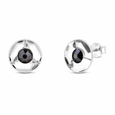 Sidabriniai auskarai „Astra (Hematite)“ su Swarovski® kristalais