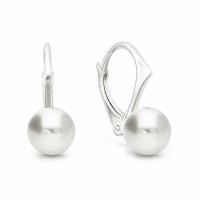 925 Sterling Silver Earrings “Rani (Light Grey)” created with Pearls by Swarovski®