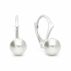 Серебряные серьги 925 пробы «Рани (Light Grey)» с жемчугом Swarovski®
